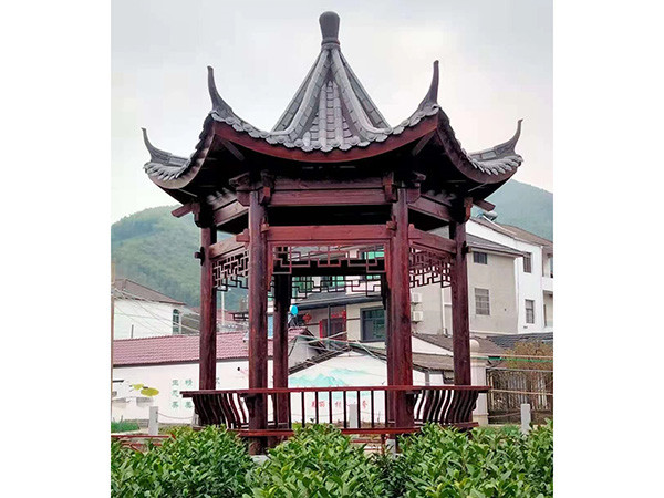 六角古建亭樟子松材質(zhì)